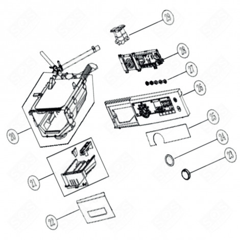 BANDEAU DE COMMANDE (REPÈRE N°26) MACHINE À LAVER, LAVE-LINGE - AS0076444