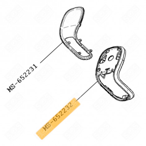 FLASQUE SUPÉRIEUR GRIS (REPÈRE N°MS-652232) ROBOT MÉNAGER - MS-652232, MS652232