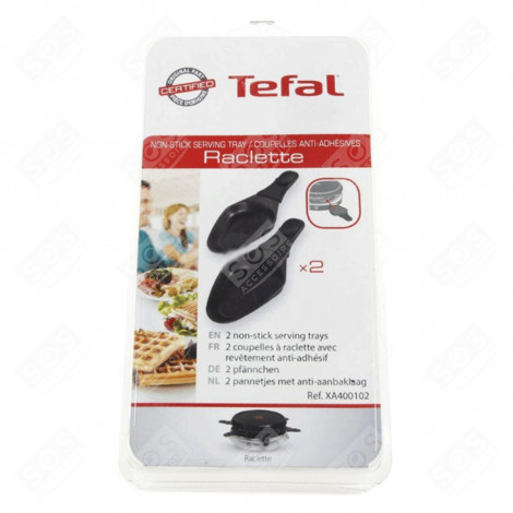 LOT DE 2 COUPELLES D'ORIGINE AVEC REVÊTEMENT ANTI-ADHÉSIF RACLETTE, GRIL, WOK - XA400102