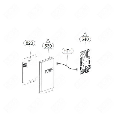 CARTE ÉLECTRONIQUE, MODULE PRINCIPAL (REPÈRE 540) TÉLÉVISION - EBU66783591