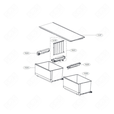 CLAYETTE (REPÈRE 154F) FRIGO, RÉFRIGÉRATEUR, CONGÉLATEUR - ACQ91170806
