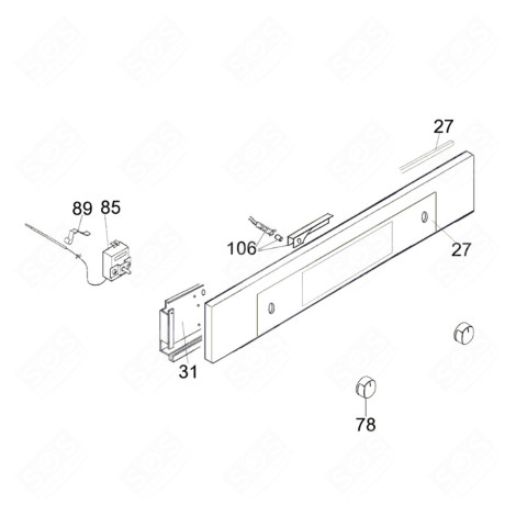 TABLEAU DE BORD (REPÈRE N°27) FOUR, CUISINIÈRE - 42828965 