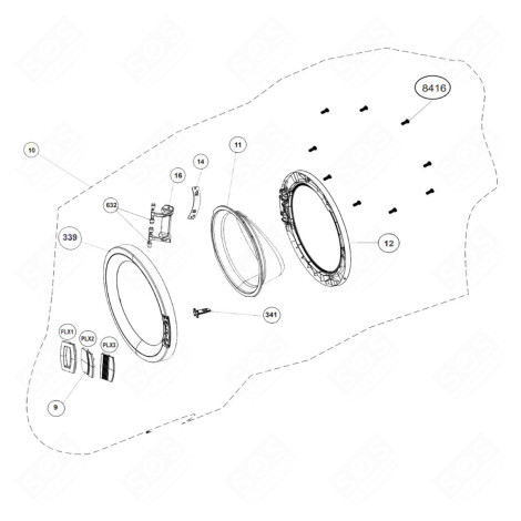 POIGNÉE ( REPÈRE 9 ) MACHINE À LAVER, LAVE-LINGE - 2708670100 