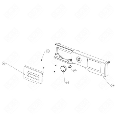 FAÇADE TIROIR (REPÈRE N°194) MACHINE À LAVER, LAVE-LINGE - 1912504237