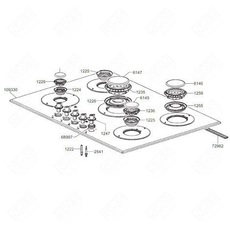 TAQUE ( REPÈRE 109330 ) PLAQUE DE CUISSON - 695617549