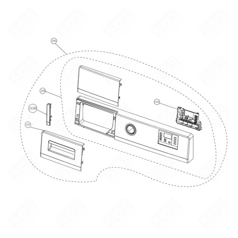 BANDEAU DE COMMANDE ( REPÈRE 200 ) SÈCHE-LINGE - 2977289230