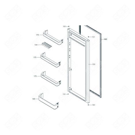 BALCONNET DE PORTE REPÈRE 175 RÉFRIGÉRATEUR, CONGÉLATEUR - AS0075748