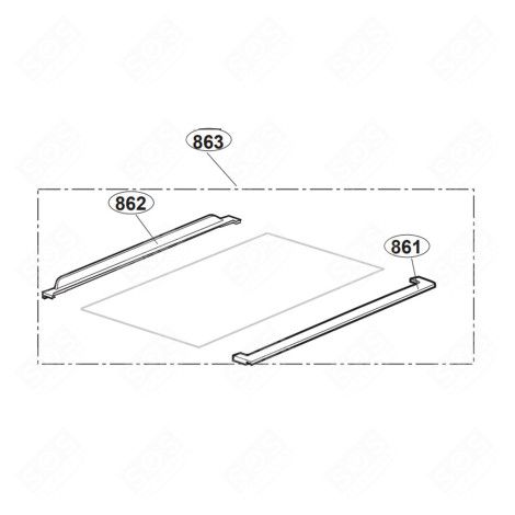 PROFIL ARRIÈRE CLAYETTE ( REPÈRE 862 ) 540 MM RÉFRIGÉRATEUR, CONGÉLATEUR - 5847800100