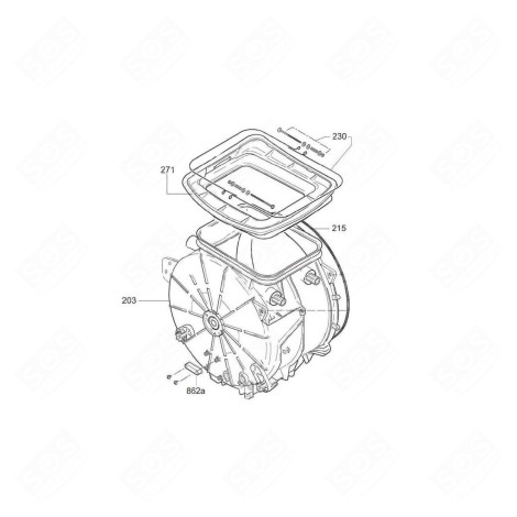 CUVE (REPÈRE 203) MACHINE À LAVER, LAVE-LINGE - 43020185