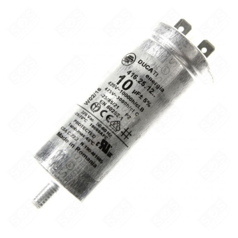 CONDENSATEUR 10MF 450V UNIVERSEL SÈCHE-LINGE - 481981729147, C00770241, 481010743850