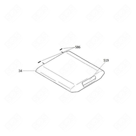 COUVERCLE TOP D'ORIGINE (REPÈRE 34) MACHINE À LAVER, LAVE-LINGE - 43036733