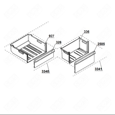 TIROIR 2100 MM ( REPÈRE 3341 ) RÉFRIGÉRATEUR, CONGÉLATEUR - 4667360100