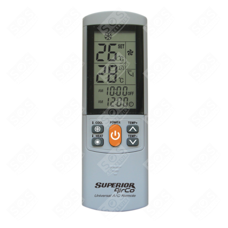 SOS ACCESSOIRE TÉLÉCOMMANDE UNIVERSELLE SPÉCIALE CLIMATISEUR 4000 CODES  CLIMATISEUR - 8054242080094, AIRCOPLUS