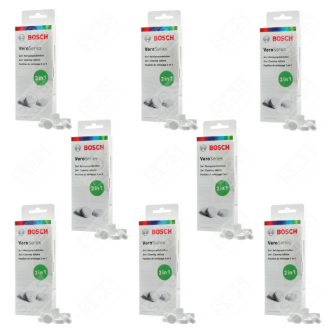 LOT DE 8 PASTILLES NETTOYANTES TCZ8001A CAFETIÈRE, MACHINE À CAFÉ - 00312096