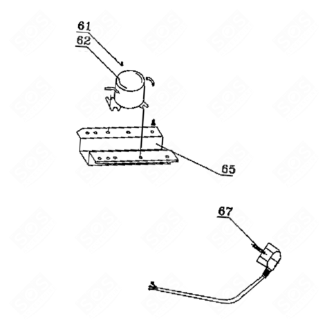 CORDON D'ALIMENTATION  (REPÈRE 67) FRIGO, RÉFRIGÉRATEUR, CONGÉLATEUR - KG119000000180