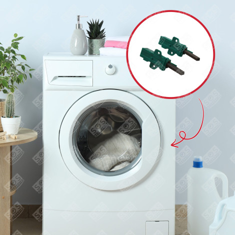 KIT 2 CHARBONS MOTEUR MACHINE À LAVER, LAVE-LINGE - 481281719419, C00114885