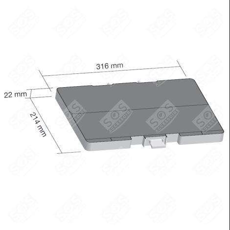 FILTRE DE CHARBON ACTIF  316X214X22 MM HOTTE - 00705432