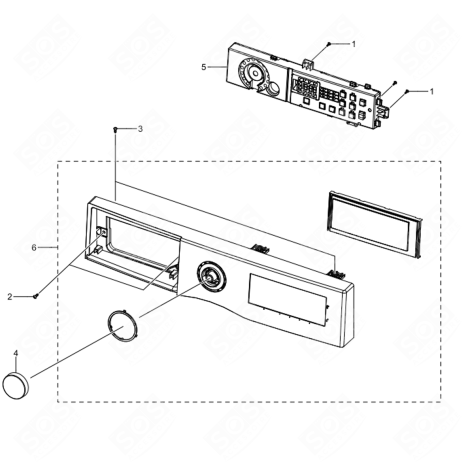BANDEAU ( REPÈRE 6 ) MACHINE À LAVER, LAVE-LINGE - DC97-24025N