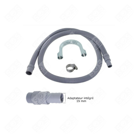 KIT DE RALLONGE DE TUYAU DE VIDANGE UNIVERSEL (L2500MM, RACCORD INTÉGRÉ 19-22MM) MACHINE À LAVER, LAVE-LINGE - 5053197002451