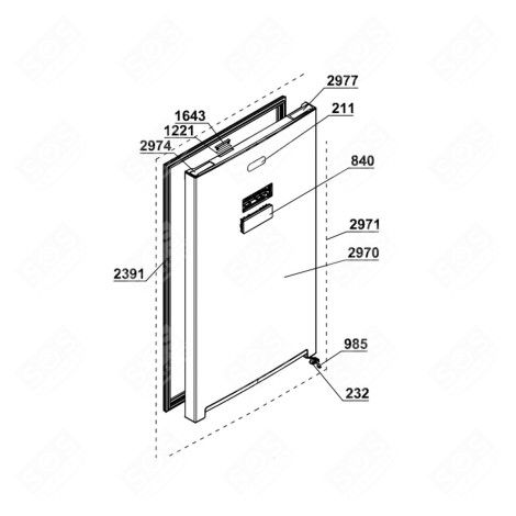 JOINT DE PORTE (PARTIE RÉFRIGÉRATEUR REPÈRE 2391) RÉFRIGÉRATEUR, CONGÉLATEUR - 4633087300, 4669524100