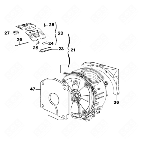 CUVE ET TAMBOUR (REPÈRE 21) MACHINE À LAVER, LAVE-LINGE - 4055421632