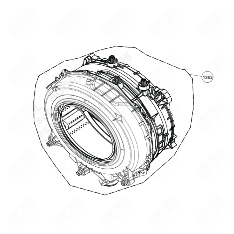 BLOC LAVEUR (REPÈRE 1363) MACHINE À LAVER, LAVE-LINGE - 2443703400, 2443701601