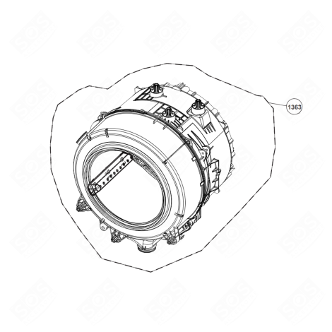 BLOC LAVEUR (REPÈRE 1363) MACHINE À LAVER, LAVE-LINGE - 2500706000