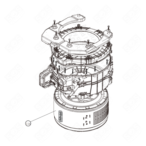DEMI CUVE (REPÈRE 114) MACHINE À LAVER, LAVE-LINGE - 49046352
