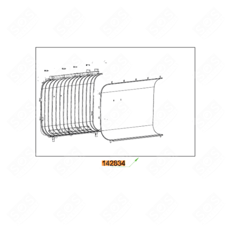 PANNEAU EN INOX (REPÈRE 142834) CAFETIÈRE, MACHINE À CAFÉ - 075414819