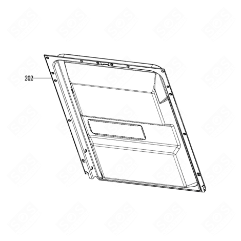 CONTRE PORTE AVEC JOINT DE BAS DE PORTE (REPÈRE 202) LAVE-VAISSELLE - AS0043771, AS0042224