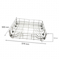 Panier inférieur gris  500 x 519 x 120 mm