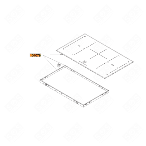 PLAQUE VITROCÉRAMIQUE (REPÈRE 104079) PLAQUE DE CUISSON - 695616935
