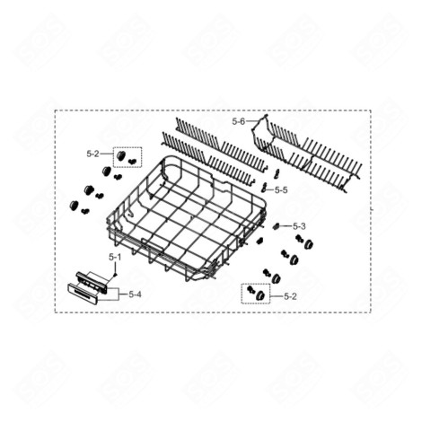 PANIER INFÉRIEUR D'ORIGINE LAVE-VAISSELLE - DD82-01498A
