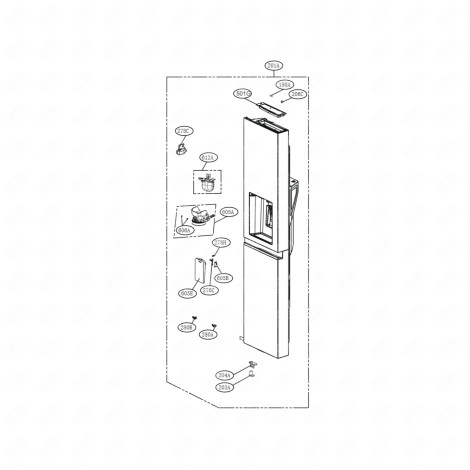 PORTE (PARTIE CONGÉLATEUR, REPÈRE 201A) FRIGO, RÉFRIGÉRATEUR, CONGÉLATEUR - ADD76420284