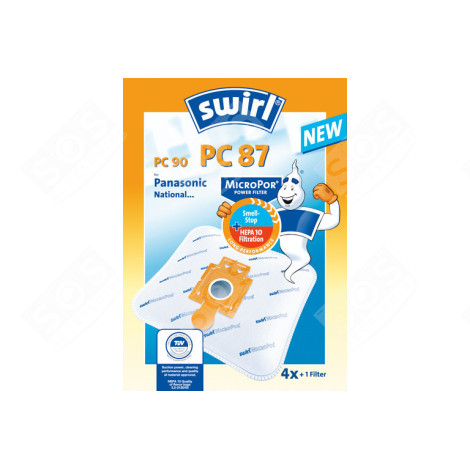 BOITE DE 4 SACS PC87 D'ORIGINE ASPIRATEUR - 6778523