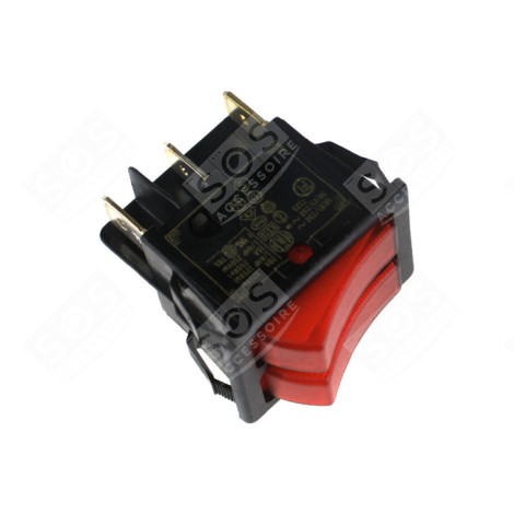 INTERRUPTEUR DOUBLE LUM.ROUGE 6 CONT.16A 26X21 MM DIVERS PETIT MÉNAGER - 815219