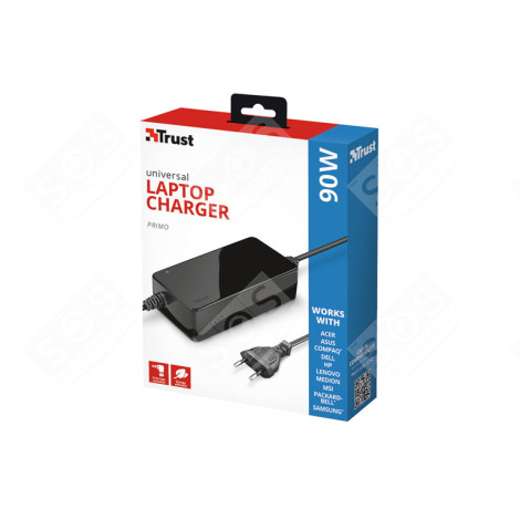 TRUST PRIMO UNIVERSAL ADAPTER DE CHARGE PORTABLE- 90W MULTIMÉDIA - TRU22142