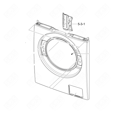 FAÇADE (REPÈRE 5-3-1) MACHINE À LAVER, LAVE-LINGE - DC97-22382A, DC97-22382E