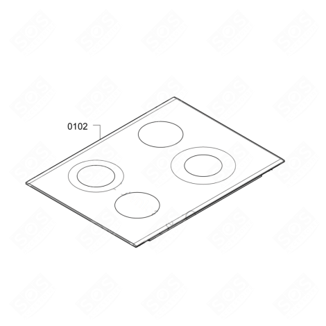 DESSUS VITROCÉRAMIQUE D'ORIGINE PLAQUE DE CUISSON - 00770438