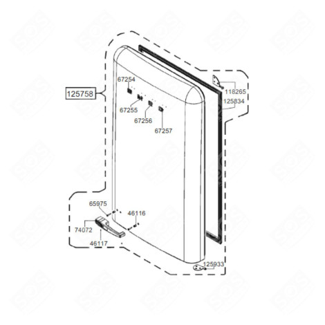 PORTE (PARTIE RÉFRIGÉRATEUR) FRIGO, RÉFRIGÉRATEUR, CONGÉLATEUR - 69613A619