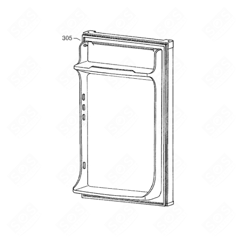 PORTE AVEC JOINT MAGNÉTIQUE (REPÈRE 305) FRIGO, RÉFRIGÉRATEUR, CONGÉLATEUR - 2063826008, 2064574094
