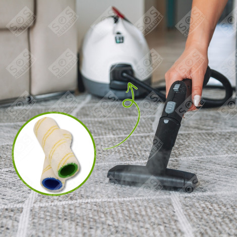 SET JAUNE DE BROSSES-ROULEAUX NETTOYEUR VAPEUR - 2.055-006.0