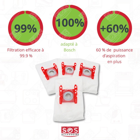 LOT DE 5 BOÎTES DE 4 SACS TYPE G 270 X 60 MM ASPIRATEUR - 00576334,17000940