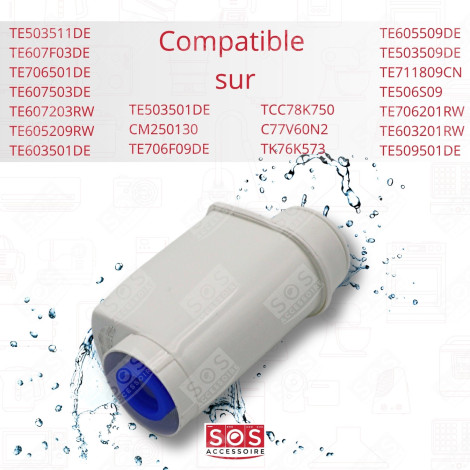 LOT DE 6 CARTOUCHES FILTRES À EAU BRITA INTENZA CAFETIÈRE, MACHINE À CAFÉ - 00575491, 17000705