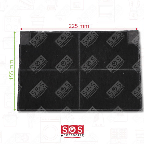 LOT 2 FILTRES CHARBONS ROBLIN 5403002  225X155X20 MM HOTTE - 5403002, EFF55