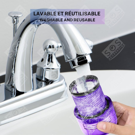 FILTRE HEPA COMPATIBLE V11 V12 V15 AVEC BROSSE DE NETTOYAGE ASPIRATEUR - 970013-02, 970013-02