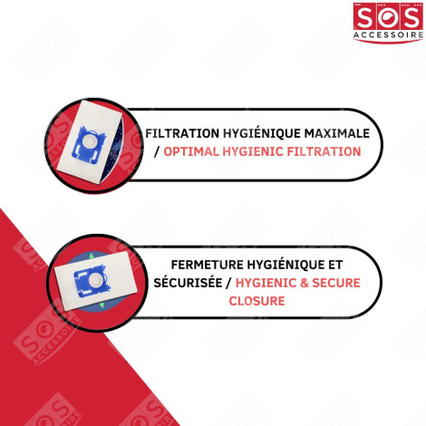 BOITE DE 4 SACS TYPE S-BAG  ASPIRATEUR - 9001684589
