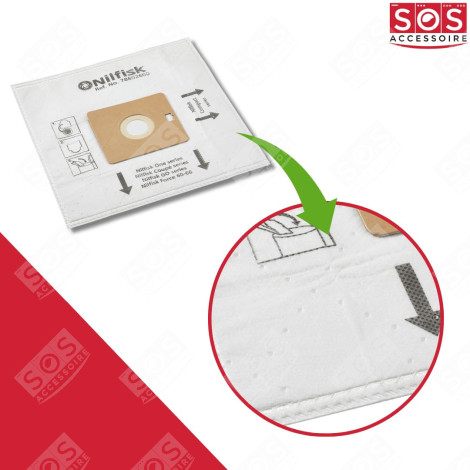 LOT DE 7 BOÎTES DE 5 SACS AVEC 1 PRE FILTRE COUPE/COMPACT/GO/FORCE ASPIRATEUR - 78602600, 22422400