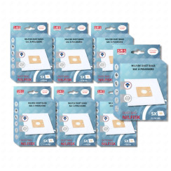 Lot de 7 boîtes de 5 sacs avec 1 pre filtre COUPE/COMPACT/GO/FORCE