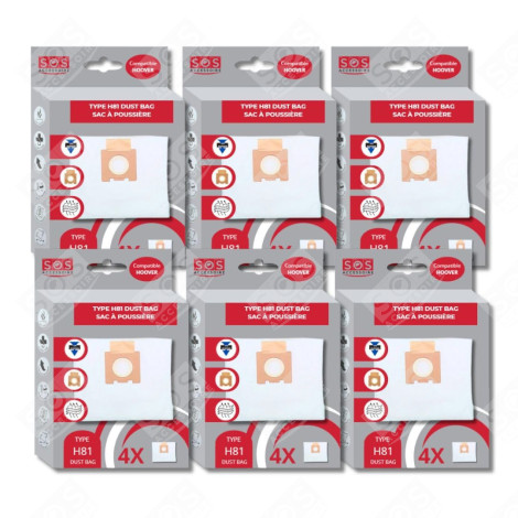 LOT DE 6 BOÎTES DE 4 SACS MICROFIBRE H81 ASPIRATEUR - 35601865
